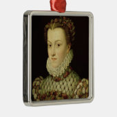 Porträt von Elizabeth von (1554-92) Königin O Silbernes Ornament (Rechts)