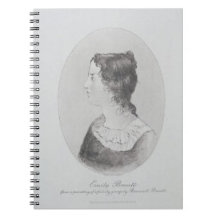 Porträt von Emily Bronte (1818-48) graviert durch Notizblock