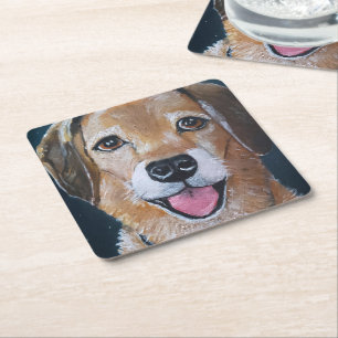 Porträt von Engué Gemälde von Alfred Fox Rechteckiger Pappuntersetzer