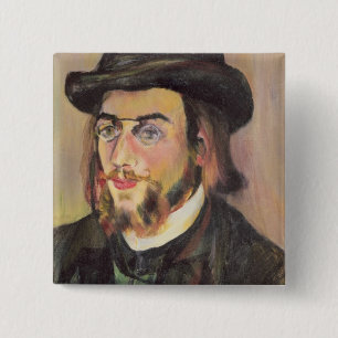 Porträt von Erik Satie c.1892 Button