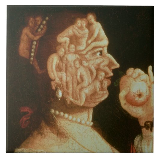 Porträt von Eve (Öl) Fliese (Vorderseite)