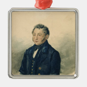 Porträt von Faddey Venediktovich Bulgarin, c.1840 Ornament Aus Metall
