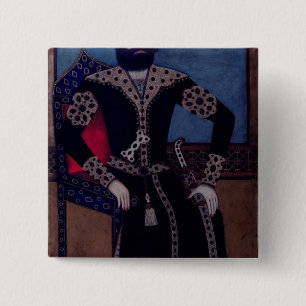 Porträt von Fath-Ali, Shah vom Iran, Button