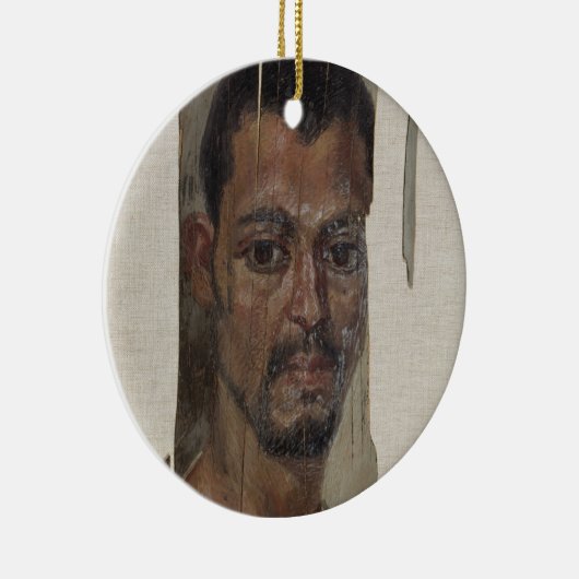 Porträt von Fayum (Encausticwachs auf Holz) Keramik Ornament (Rechts)