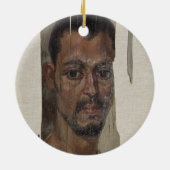 Porträt von Fayum (Encausticwachs auf Holz) Keramik Ornament (Hinten)