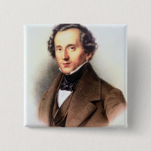 Porträt von Felix Mendelssohn (1809-47) (litho) Button (Vorderseite)