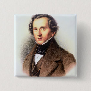 Porträt von Felix Mendelssohn (1809-47) (litho) Button