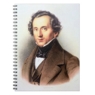Porträt von Felix Mendelssohn (1809-47) (litho) Notizblock