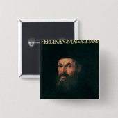 Porträt von Ferdinand Magellan Button (Vorne & Hinten)