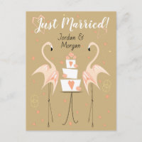 Porträt von Flamingo Wedding Just Married Names