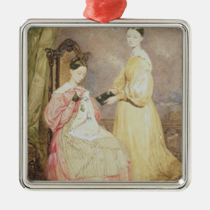 Porträt von Florence Nightingale und von ihr Silbernes Ornament