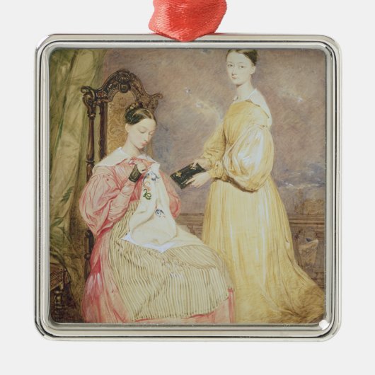 Porträt von Florence Nightingale und von ihr Silbernes Ornament (Vorne)