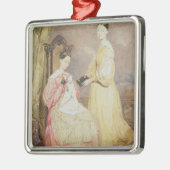 Porträt von Florence Nightingale und von ihr Silbernes Ornament (Links)