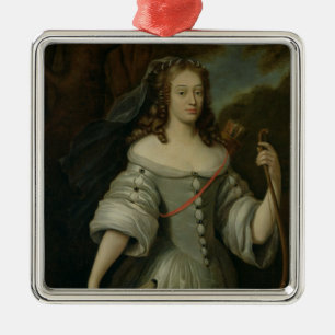 Porträt von Francoise Louise de la Baume Silbernes Ornament