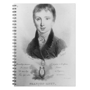 Porträt von Franz Liszt (1811-86) alterte 11 Notizblock