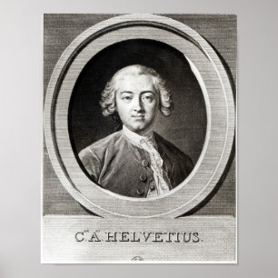 Porträt von Franzosen Claudes Adrien Helvetius Poster