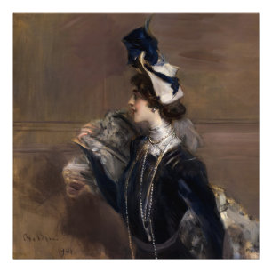 Porträt von Frau Lina Cavalieri von G. Boldini Fotodruck
