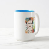 Porträt von Frida Kahlo Zweifarbige Tasse (VorderseiteRechts)