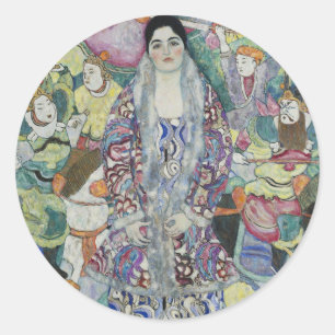 Porträt von Friederike Maria Beer von Gustav Klimt Runder Aufkleber