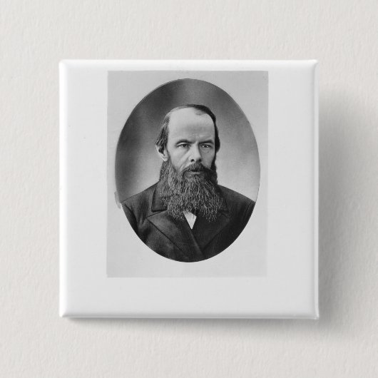 Porträt von Fyodor Mikhailovich Dostoyevsky Button (Vorderseite)
