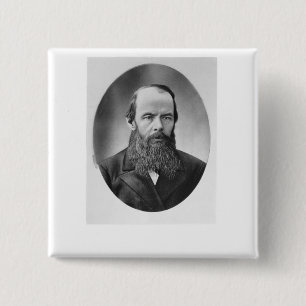 Porträt von Fyodor Mikhailovich Dostoyevsky Button
