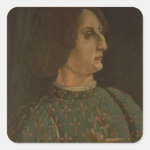 Porträt von Galeazzo Mario Sforza (1444-76) c.147 Quadratischer Aufkleber