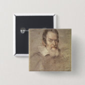 Porträt von Galileo Galilei-Astronomen Button (Vorne & Hinten)