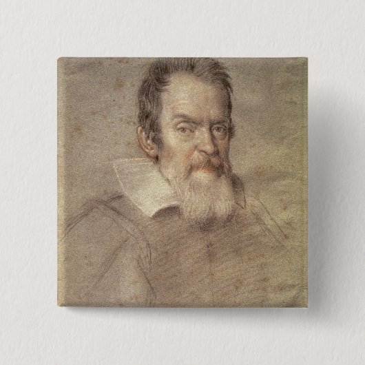Porträt von Galileo Galilei-Astronomen Button (Vorderseite)