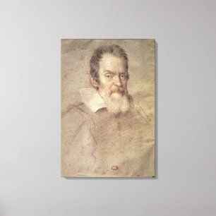 Porträt von Galileo Galilei-Astronomen Leinwanddruck