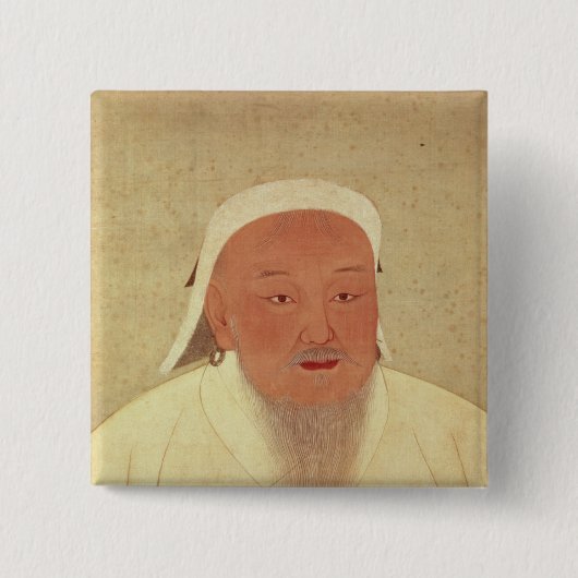 Porträt von Genghis Khan, Mongole Khan Button (Vorderseite)