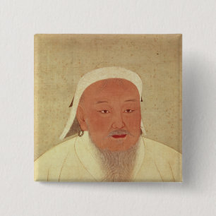Porträt von Genghis Khan, Mongole Khan Button