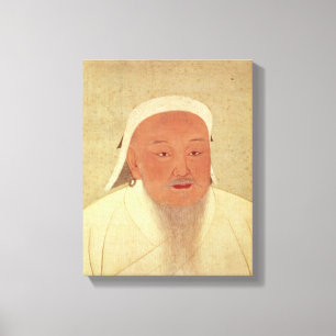 Porträt von Genghis Khan, Mongole Khan Leinwanddruck