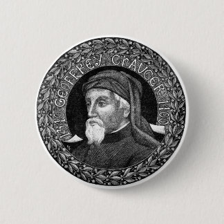 Porträt von Geoffrey- Chaucerknopf Button
