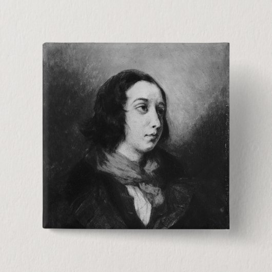 Porträt von George Sand, 1838 Button (Vorderseite)