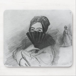 Porträt von George Sand hinter ihrem Fan Mousepad