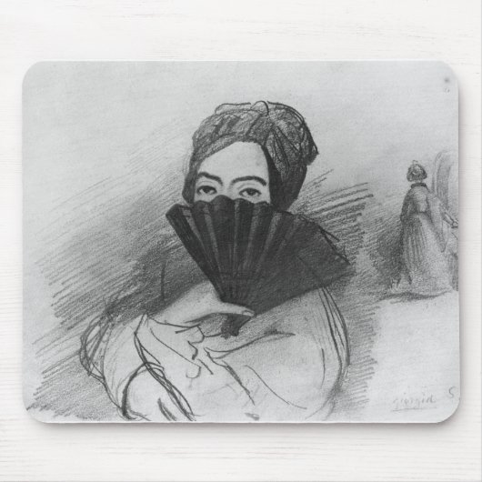 Porträt von George Sand hinter ihrem Fan Mousepad (Vorne)
