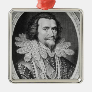 Porträt von George Villiers Ornament Aus Metall