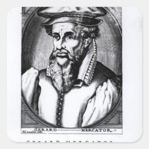 Porträt von Gerard Mercator Quadratischer Aufkleber