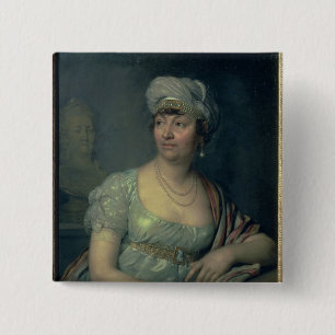 Porträt von Germaine de Stael, 1812 Button