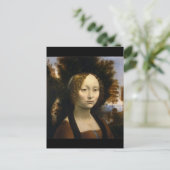 Porträt von Ginevra de Benci von Leonardo da Vinci Postkarte (Stehend Vorderseite)