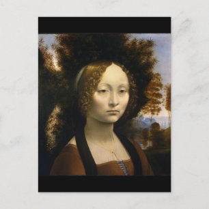 Porträt von Ginevra de Benci von Leonardo da Vinci Postkarte