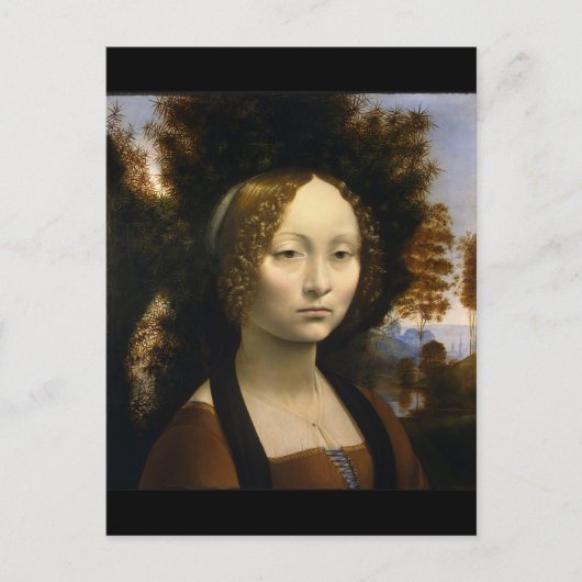 Porträt von Ginevra de Benci von Leonardo da Vinci Postkarte (Vorderseite)