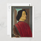 Porträt von Giuliano de Medici von Botticelli Postkarte (Vorne/Hinten)