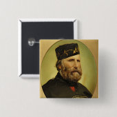 Porträt von Giuseppe Garibaldi Button (Vorne & Hinten)