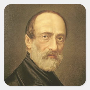 Porträt von Giuseppe Mazzini Quadratischer Aufkleber