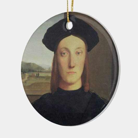 Porträt von Guidobaldo da Montefeltro, Herzog von Keramik Ornament (Links)