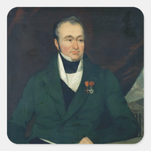 Porträt von Guillaume Dupuytren Quadratischer Aufkleber
