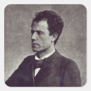 Porträt von Gustav Mahler, 1897 Quadratischer Aufkleber