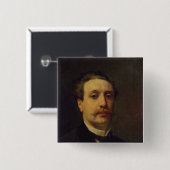 Porträt von Guy de Maupassant 1876 Button (Vorne & Hinten)