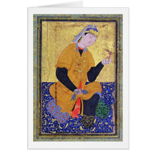 Porträt von Hamida Banu Begum, ein Siegel halten,